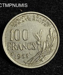 ,MONNAIE,100,FRANCS,COCHET,1958,CHOUETTE,