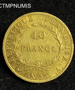 ,MONNAIE,40,FRANCS,OR,NAPOLEON,AN,13,