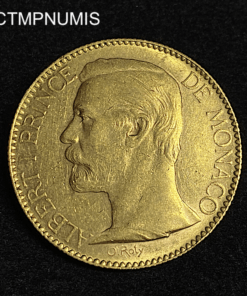 ,MONNAIE,MONACO,100,FRANCS,OR,ALBERT,1891,