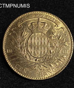 ,MONNAIE,MONACO,100,FRANCS,OR,ALBERT,1901,
