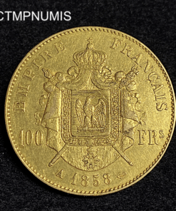 ,MONNAIE,100,FRANCS,OR,NAPOLEON,1858,