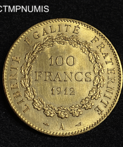 ,MONNAIE,100,FRANCS,OR,GENIE,1912,