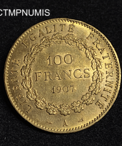 ,MONNAIE,100,FRANCS,OR,GENIE,1907,