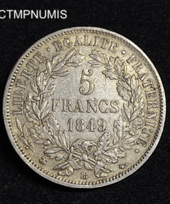 ,MONNAIE,5,FRANCS,ARGENT,CERES,1849,BB,STRASBOURG,