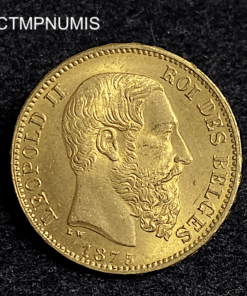 ,MONNAIE,BELGIQUE,20,FRANCS,OR,1875,LEOPOLD,