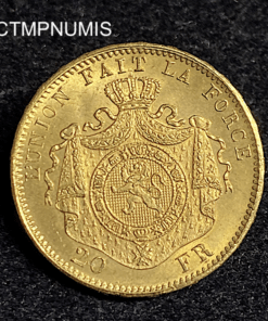 ,MONNAIE,BELGIQUE,20,FRANCS,OR,1875,LEOPOLD,