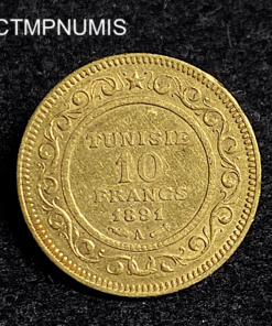 ,MONNAIE,TUNISIE,10,FRANCS,OR,1891,