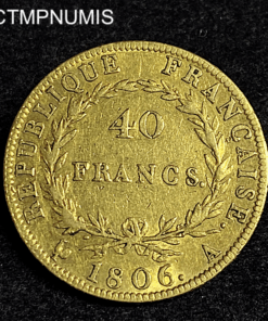 ,MONNAIE,40,FRANCS,OR,NAPOLEON,1806,