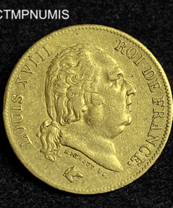 ,MONNAIE,40,FRANCS,OR,LOUIS,XVIII,1816,L,BAYONNE,