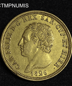 ,MONNAIE,ITALIE,80,LIRE,OR,CHARLES,FELIX,1826,TURIN,