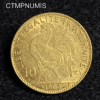 ,MONNAIE,10,FRANCS,OR,COQ,1909,
