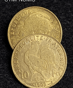 ,MONNAIE,10,FRANCS,OR,COQ,1909,