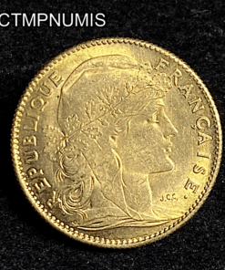 ,MONNAIE,10,FRANCS,OR,COQ,1910,