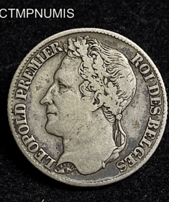 ,MONNAIE,BELGIQUE,1,FRANC,ARGENT,LEOPOLD,1844,
