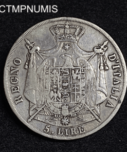 ,MONNAIE,ITALIE,5,LIRE,ARGENT,NAPOLEON,I°,1813,MILAN,