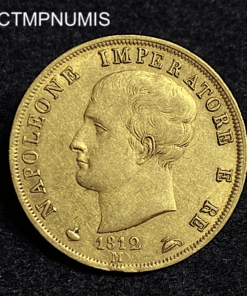,MONNAIE,ITALIE,40,LIRE,OR,NAPOLEON,1812,