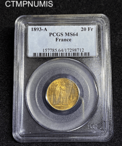 ,MONNAIE,20,FRANCS,OR,GENIE,1893,