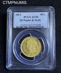 ,MONNAIE,ITALIE,NAPLES,SICILE,40,LIRE,MURAT,1813,