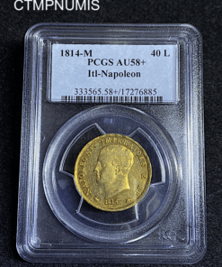 ,MONNAIE,ITALIE,40,LIRE,OR,NAPOLEON,1814,