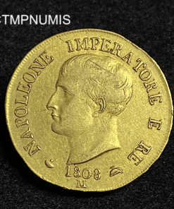 ,MONNAIE,ITALIE,40,LIRE,OR,NAPOLEON,I°,1808,M,MILAN,
