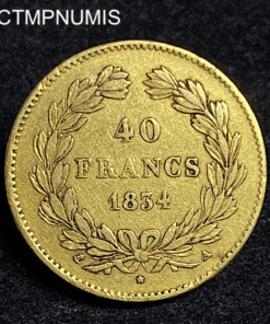 ,MONNAIE,40,FRANCS,OR,LOUIS,PHILIPPE,1834,