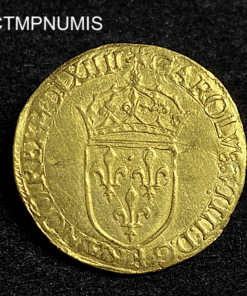 ,MONNAIE,CHARLES,IX,ECU,OR,1564,H,LA,ROCHELLE,