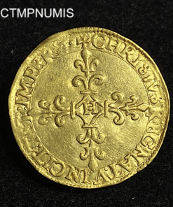 ,MONNAIE,CHARLES,IX,ECU,OR,1564,H,LA,ROCHELLE,