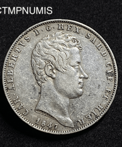 ,MONNAIE,ITALIE,5,LIRE,ARGENT,1847,GENES,