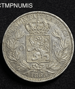 ,MONNAIE,5,FRANCS,ARGENT,BELGIQUE,LEOPOLD,1865,