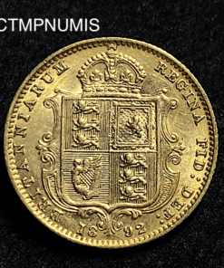 ,MONNAIE,ROYAUME,UNI,1/2,SOUVERAIN,OR,1892,