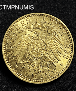 ,MONNAIE,ALLEMAGNE,PRUSSE,10,MARK,OR,1893,