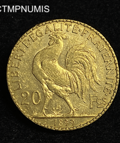 ,MONNAIE,20,FRANCS,OR,COQ,1899,