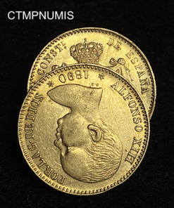 ,MONNAIE,ESPAGNE,20,PESETAS,OR,ALPHONSE,1890,