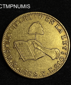 ,MONNAIE,MEXIQUE,8,ESCUDOS,OR,1861,GO,