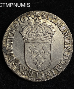 ,MONNAIE,LOUIS,XIV,1/2,ECU,MECHE,LONGUE,1650,L,BAYONNE,