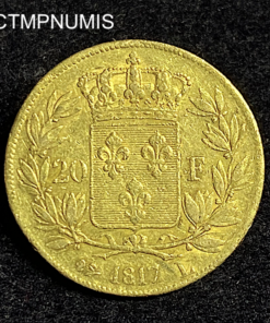 ,MONNAIE,20,FRANCS,OR,LOUIS,XVIII,1817,L,BAYONNE,