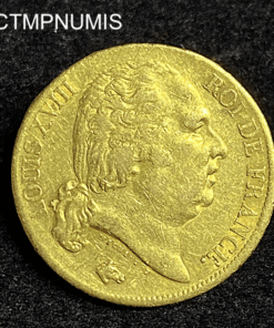 ,MONNAIE,20,FRANCS,OR,LOUIS,XVIII,1817,L,BAYONNE,