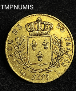 ,MONNAIE,20,FRANCS,OR,LOUIS,XVIII,1815,L,BAYONNE,