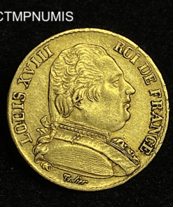 ,MONNAIE,20,FRANCS,OR,LOUIS,XVIII,1815,L,BAYONNE,