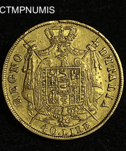 ,MONNAIE,ITALIE,40,LIRE,OR,NAPOLEON,1812,MILAN,AGUZZI,