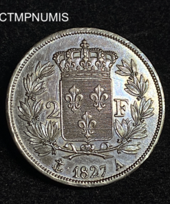 ,MONNAIE,2,FRANCS,ARGENT,CHARLES,X,1827,