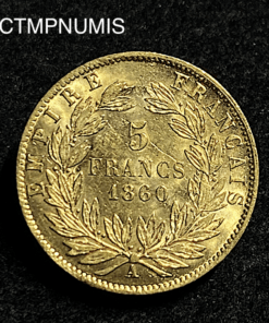 ,MONNAIE,5,FRANCS,OR,NAPOLEON,1860,