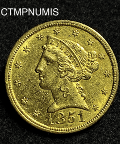 ,MONNAIE,ETATS,UNIS,5,DOLLAR,OR,1851,
