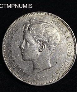 ,MONNAIE,ESPAGNE,5,PESETAS,ARGENT,1897,