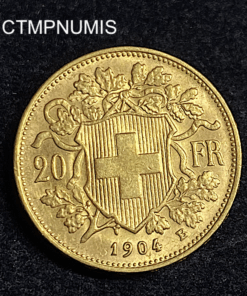 ,MONNAIE,SUISSE,20,FRANCS,OR,1904,