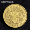 ,MONNAIE,SUISSE,20,FRANCS,OR,1905,BERNE,