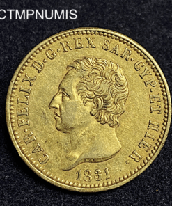 ,MONNAIE,ITALIE,40,LIRE,OR,1831,TURIN,