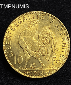 ,MONNAIE,10,FRANCS,OR,COQ,1914,