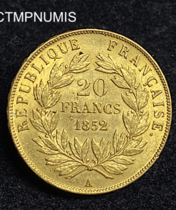 ,MONNAIE,20,FRANCS,OR,LOUIS,NAPOLEON,1852,