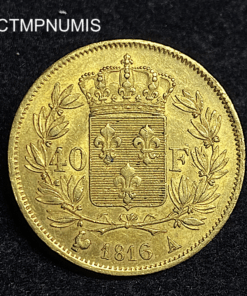 ,MONNAIE,40,FRANCS,OR,LOUIS,XVIII,1816,